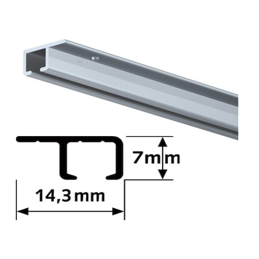 Artiteq Top Rail in aluminium kleur, schilderij-ophangsysteem voor systeemplafonds, 10 lengtes van 2 meter.-2