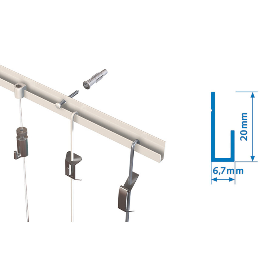 De Classic Rail, een aluminium kleurig schilderij ophangsysteem voor het zeer regelmatig wisselen van kunstwerken-4