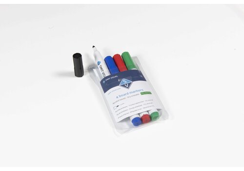 Whiteboard stiften, 4 stuks in 4 kleuren 