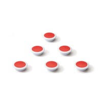 Memo magneten speciaal voor glasbord in 4 kleuren en per 6 stuks.