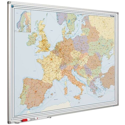 Wegenkaart Europa op whiteboard 