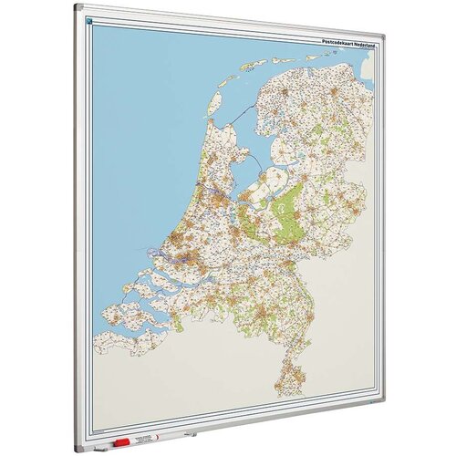 Postcode kaart Nederland op whiteboard 