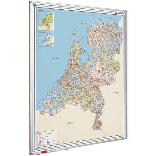 Wegenkaart Nederland op whiteboard 
