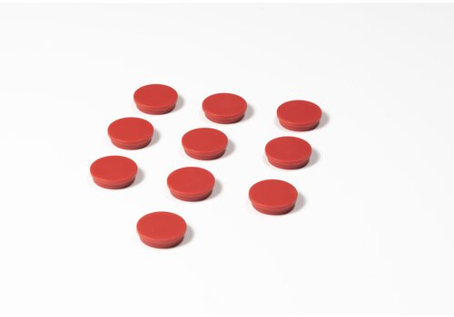 Ronde rode memo magneten, 10 stuks 