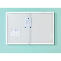 thumb-Binnenvitrine wit met plexiglas schuifdeuren en magnetisch whiteboard-5