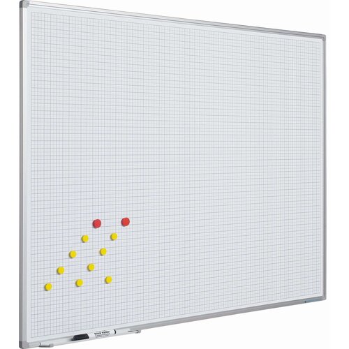 Whiteboard Geruit 2x2(1x1) cm. met Softline profiel 