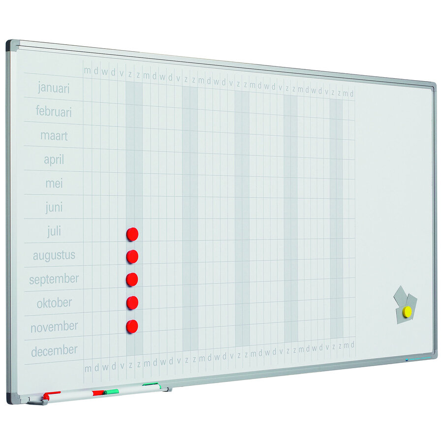 Planbord Jaarplanner dagen horizontaal en maanden verticaal-1