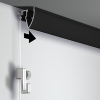 thumb-Artiteq Up Rail zwart, schilderij-ophangsysteem voor aan het plafond, 5 lengtes van 2 meter.-1