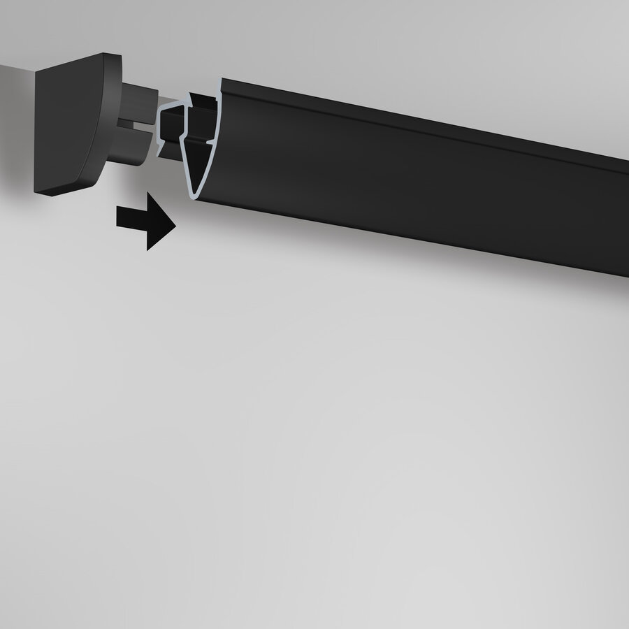 Artiteq Up Rail zwart, schilderij-ophangsysteem voor aan het plafond, 5 lengtes van 2 meter.-5