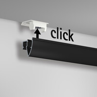 thumb-Artiteq Up Rail zwart, schilderij-ophangsysteem voor aan het plafond, 5 lengtes van 2 meter.-4