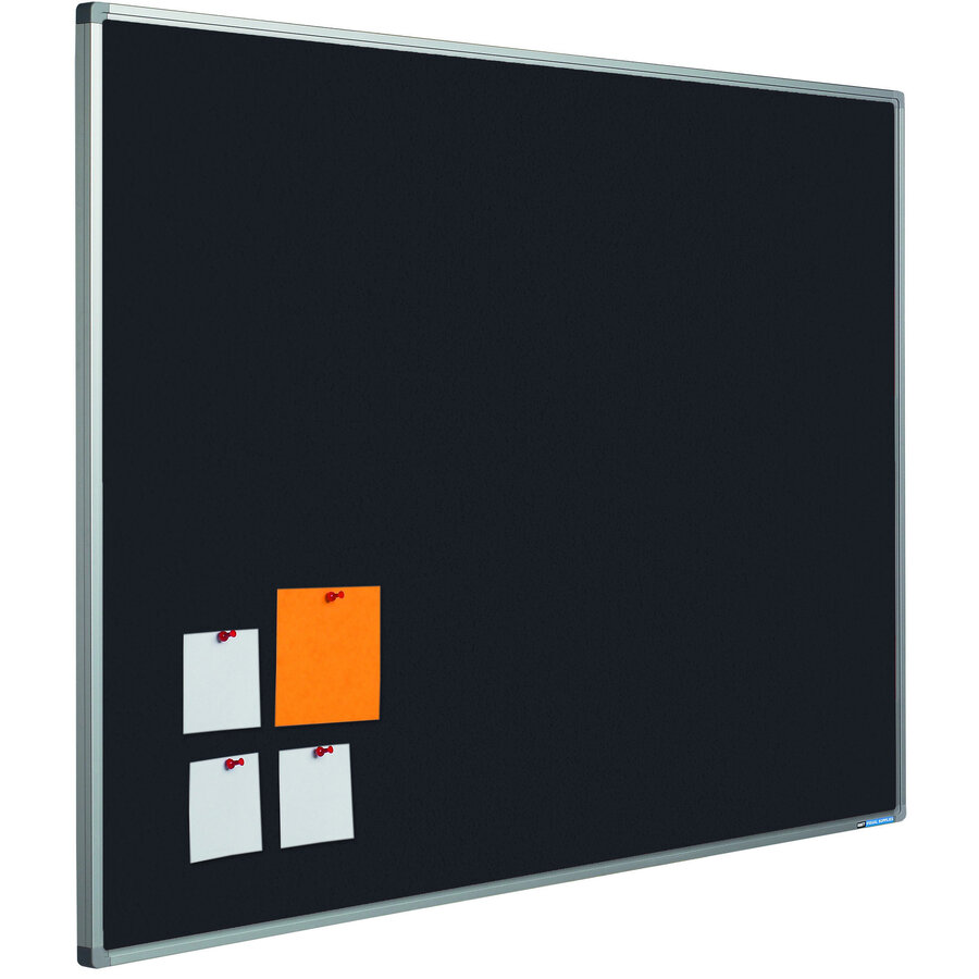 Prikbord Bulletin: zwart-2209 met 16 mm. Softline profiel. Incl. montage set-1