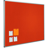 thumb-Prikbord Bulletin: oranje-2211 met 16 mm. Softline profiel. Incl. montage set-1