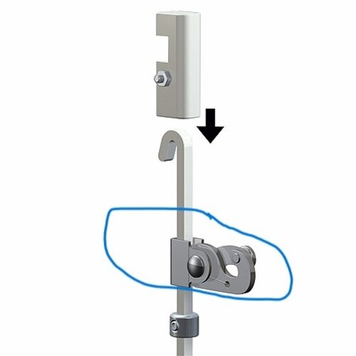 Klemhaak, anti-diefstal, max. 40 kg. 