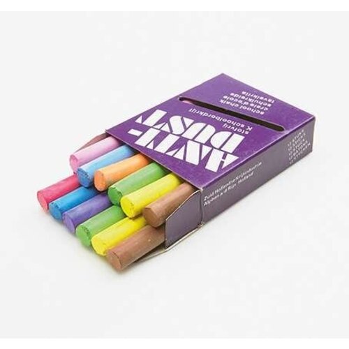 12 stuks gekleurde anti-stof krijtjes 