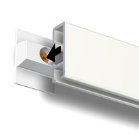 thumb-Artiteq Click Rail wit-RAL 9016 primer, schilderij ophangsysteem voor aan de wand. belastbaar tot 20 kg/m. 5 lengtes van 2 meter.-7