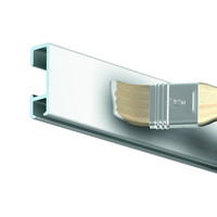 thumb-Artiteq Click Rail wit-RAL 9016 primer, schilderij ophangsysteem voor aan de wand. belastbaar tot 20 kg/m. 5 lengtes van 2 meter.-1
