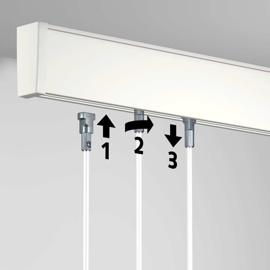 Artiteq 2 mm. wit stalen stang met Twister, lengte 100 cm.-3