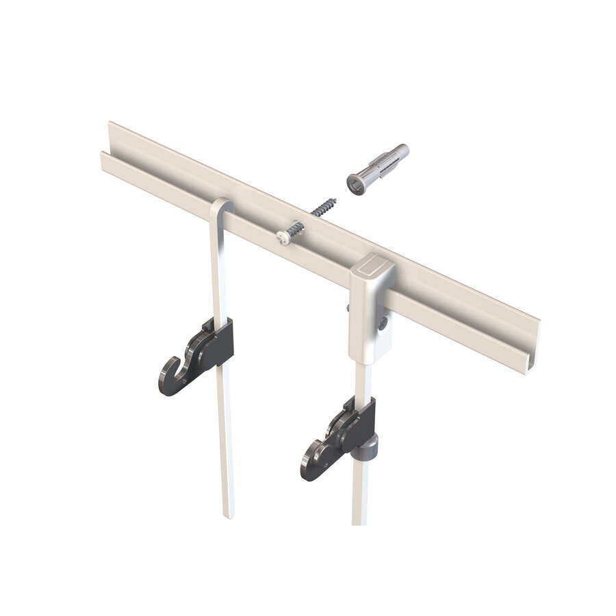 Artiteq Classic Rail+ 4 mm. wit stalen stang. max. 40 kg./meter, lengte 200 cm.-2