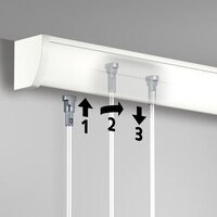 thumb-Artiteq Up Rail wit-RAL 9016 primer: Schilderij Ophangsysteem voor aan het plafond, 5 lengtes van 3 meter.-6