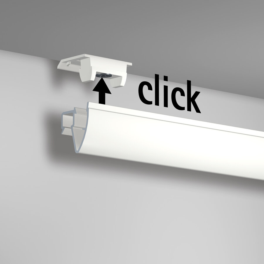 Artiteq Up Rail wit-RAL 9016 primer, Schilderij Ophangsysteem voor aan het plafond, 5 lengtes van 2 meter.-5