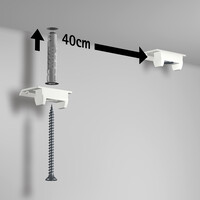 thumb-Artiteq Up Rail wit-RAL 9016 primer, Schilderij Ophangsysteem voor aan het plafond, 5 lengtes van 2 meter.-3