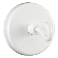 Ronde plafondmagneet met ophanghaak, max. draagkracht 18 kg. Diameter 47 mm.