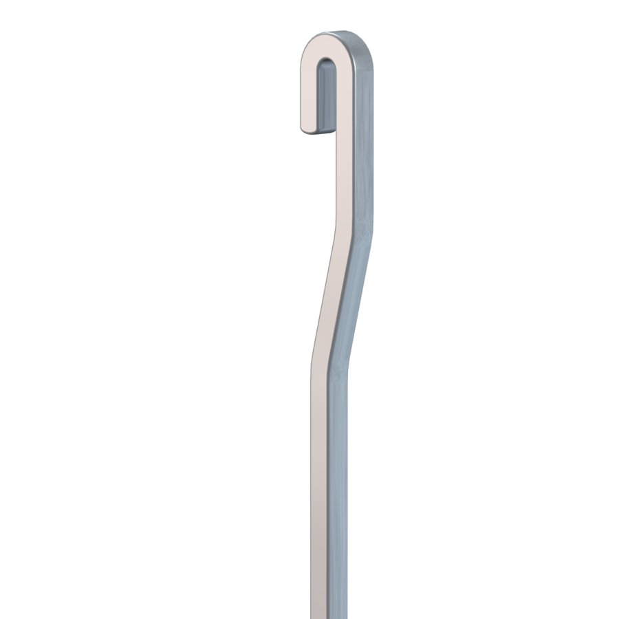 Artiteq Classic Rail+ 4 mm. alu. stang met S-knik, max 20 kg, lengte 200 cm.-1