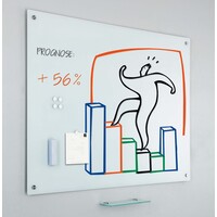 thumb-Stijlvol glasbord van wit gehard veiligheidsglas, 45 x 60 cm-2