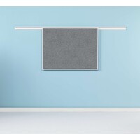 Prikbord donkergrijs vilt met PartnerLine profiel afm. 90 x 120 cm.