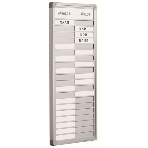 Aanwezigheidsbord, voor 10 namen 