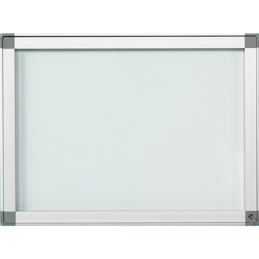 Binnen-buiten wit vitrine Recto met veiligheidsglas en gasveer | 90 x 169 cm-1