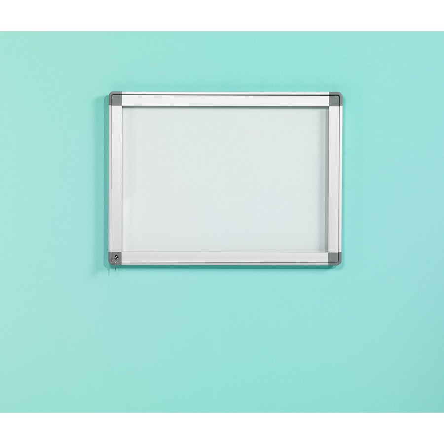Binnen-buiten wit vitrine Recto met veiligheidsglas en gasveer | 90 x 190 cm-7