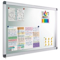 thumb-Binnen-buiten wit vitrine Recto met veiligheidsglas en gasveer | 90 x 190 cm-2