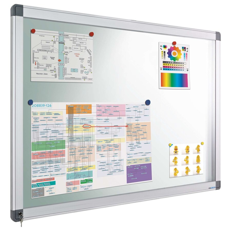 Binnen-buiten wit vitrine Recto met veiligheidsglas en gasveer | 90 x 190 cm-2