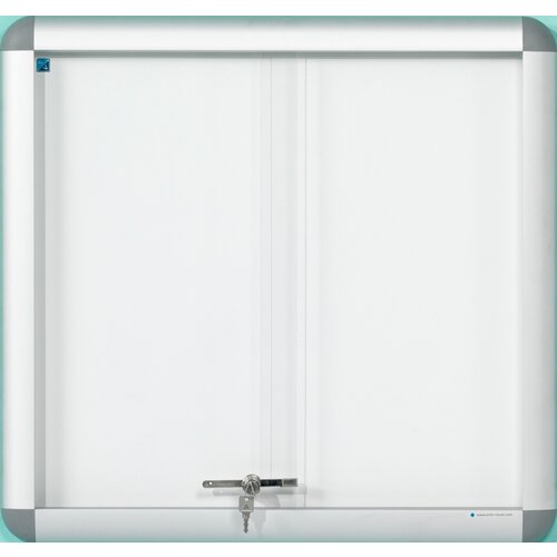 Binnen vitrine alu, schuifdeur, 8 x A4 