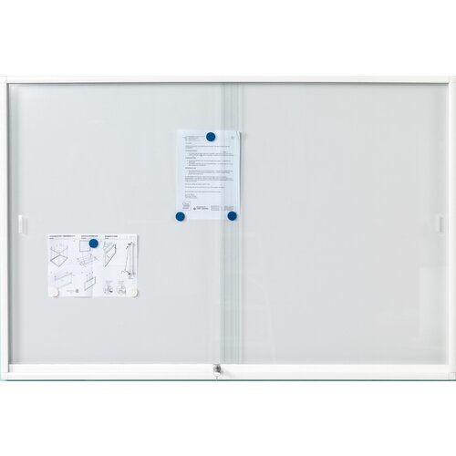 Binnen vitrine wit, schuifdeur, 8 X A4 