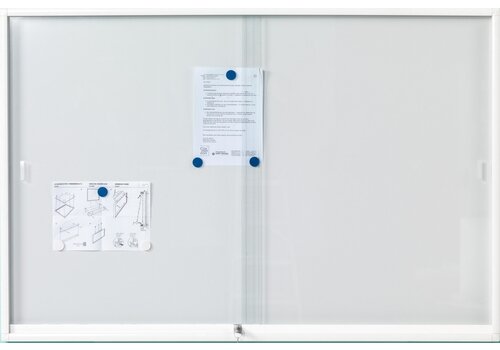 Binnen vitrine wit, schuifdeur, 8 x A4 