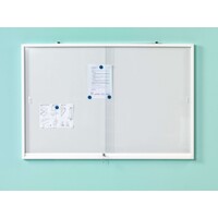 thumb-Binnenvitrine wit met schuifdeuren van veiligheidsglas, 100 x 150 cm.-1