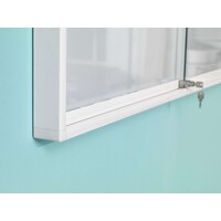 thumb-Binnenvitrine wit met schuifdeuren van veiligheidsglas, 100 x 150 cm.-4