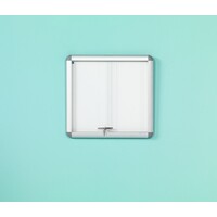 thumb-Binnen-, buiten alu vitrine Rondo achterwand magnetisch met veiligheidsglas en slot, 90 x 87 cm-4