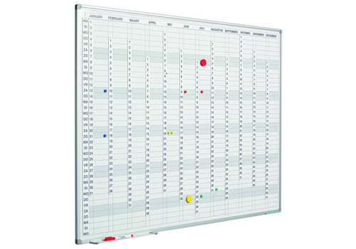 Planbord 12 maanden, 31 dagen. 60 x 90 cm. 