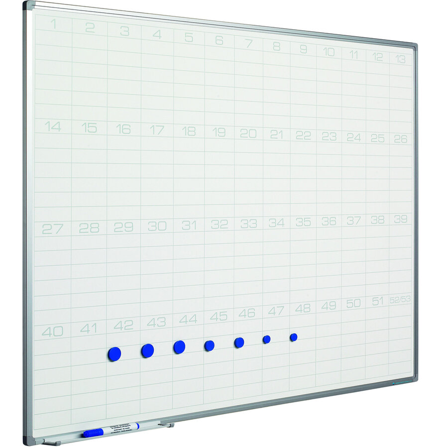 Planbord  53 weken en per week  6 posities, 90 x 120 cm.-1