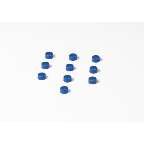 Ronde blauwe memo magneten, 10 mm. 