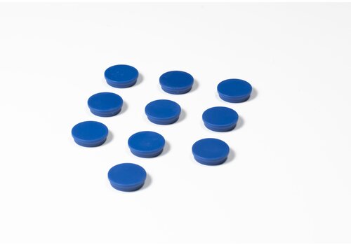 Ronde blauwe memo magneten, 30 mm. 