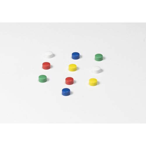 Ronde memo magneten in 4 kleuren, 10 mm. 