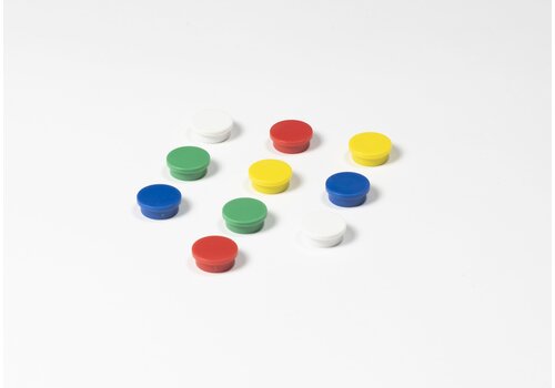 Ronde memo magneten in 4 kleuren, 20 mm. 