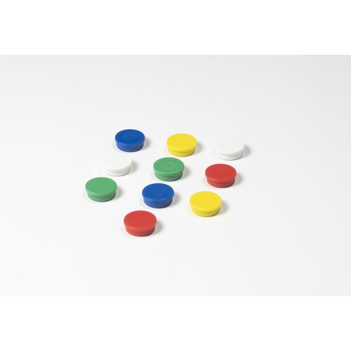 Ronde memo magneten in 4 kleuren, 25 mm. 