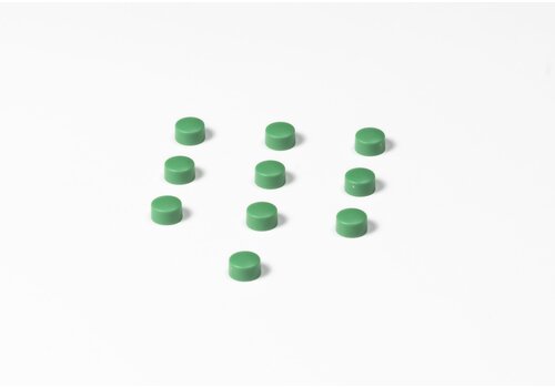 Ronde groene memo magneten, 10 mm. 
