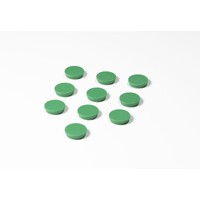 Ronde groene memo magneten met een diameter van 30 mm. | 10 stuks