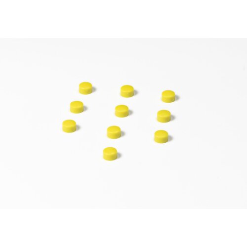 Ronde gele memo magneten, 10 mm. 